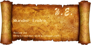 Wunder Endre névjegykártya